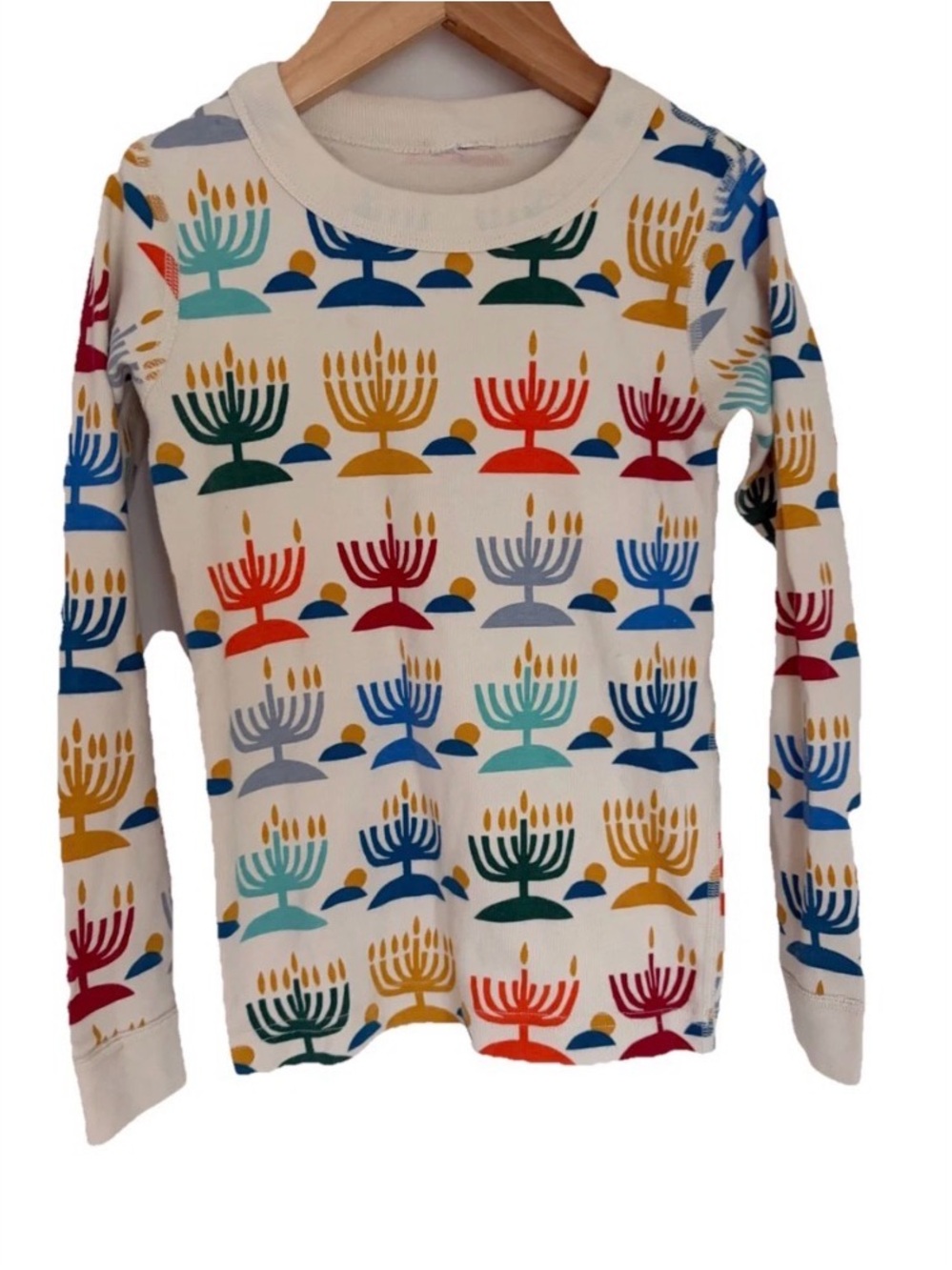 Hanna Andersson Organic Cotton Hanukkah Holiday Menorah Pajamas Tee